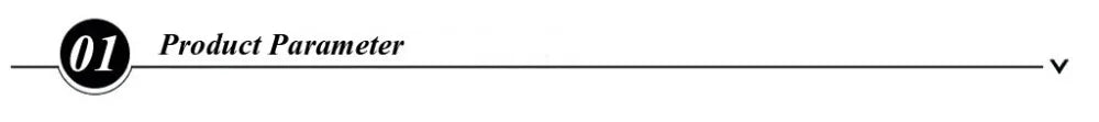 Text 'Product Parameter' with a bullet point on a white background