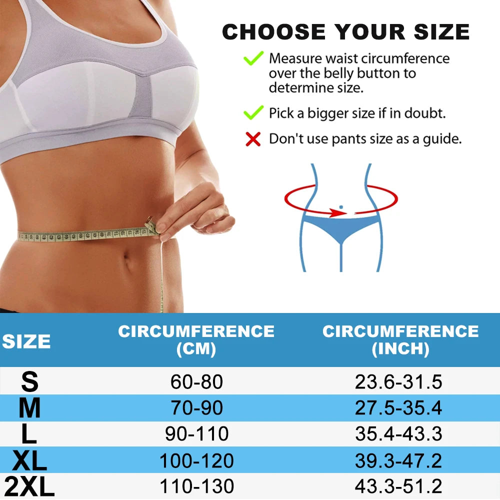 Person measuring waist circumference as a sizing guide for posture corrector brace
