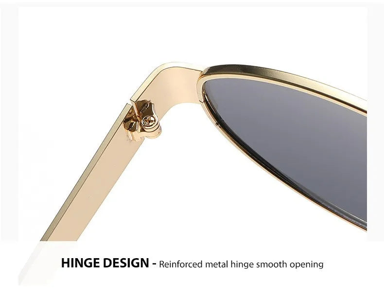 Retro Oval Sunglasses for Women—Metal Frame, Vintage Style, Celebrity Look