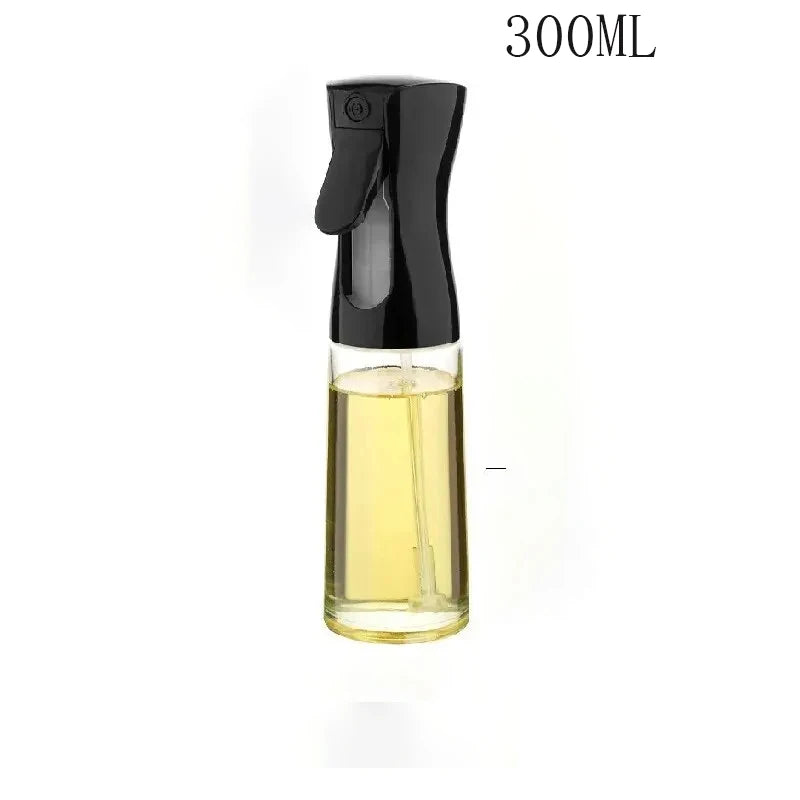 Black spray bottle filled with yellow liquid, labeled '300ML', placed on a clean white background
