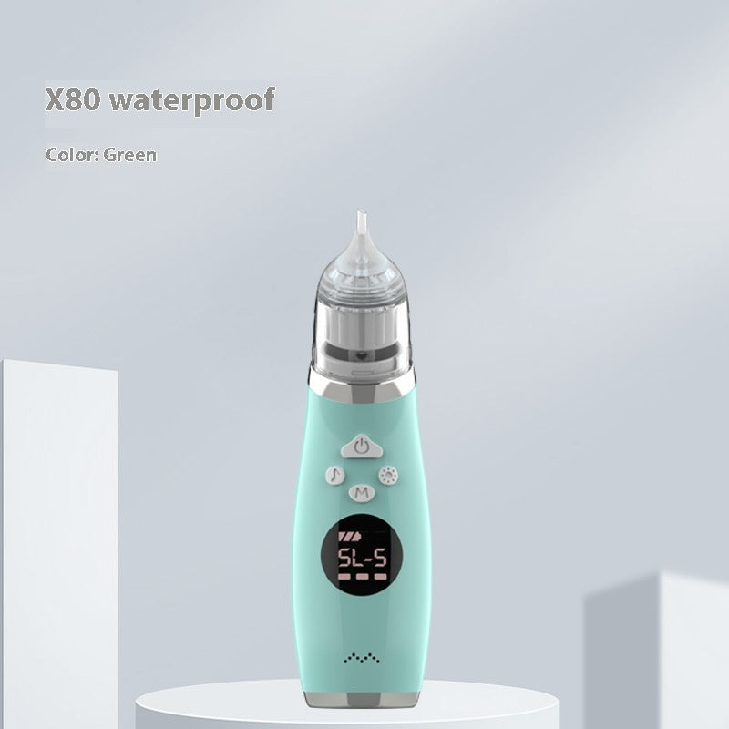 
"Green electronic device labeled 'X80 waterproof', displayed on a light gray background, highlighting its water-resistant feature."
