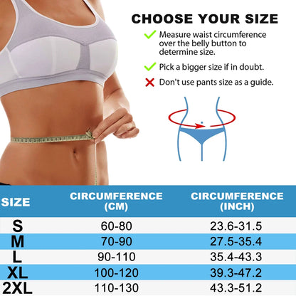 Person measuring waist circumference as a sizing guide for posture corrector brace
