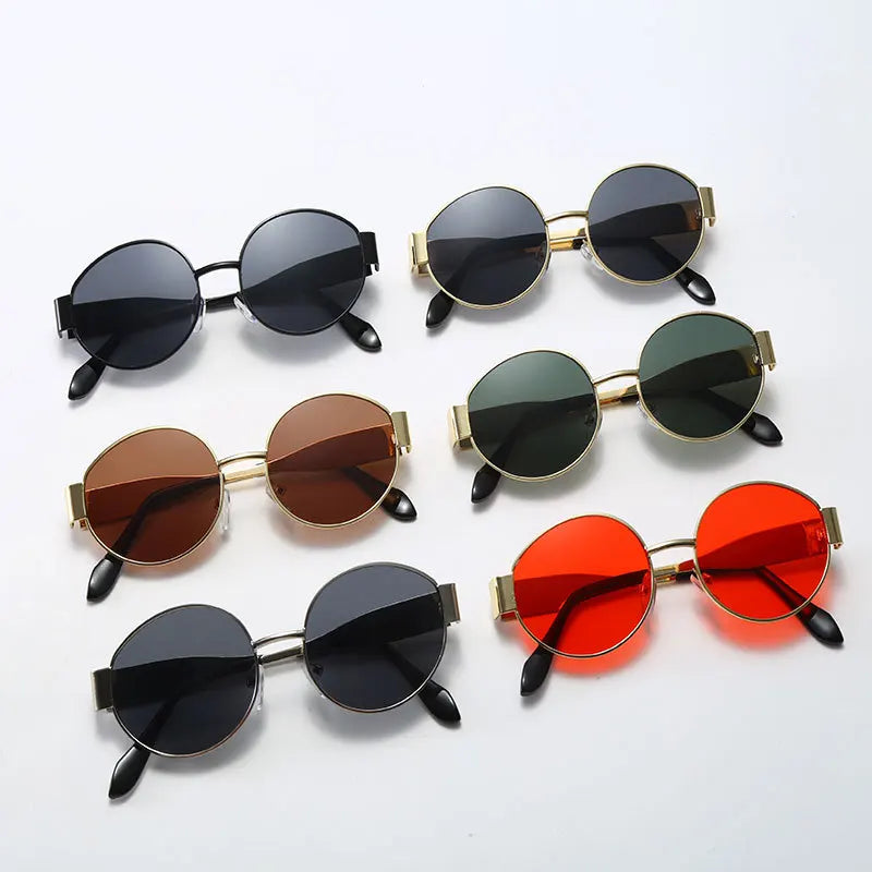 Multi-pack of trendy round sunglasses – different lens colors, ideal for summer fashion
