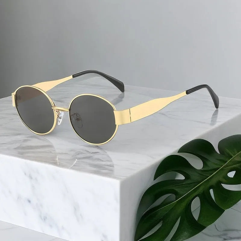 Lightweight metal frame sunglasses for women